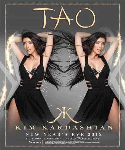 Kim Kardashian New Year's Eve 2012 At TAO