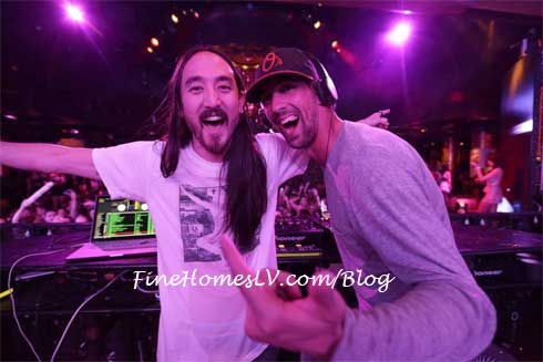 Steve Aoki and Michael Phelps at XS