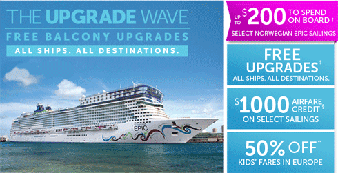 Norwegian UPGRADE Wave Cruise Sale